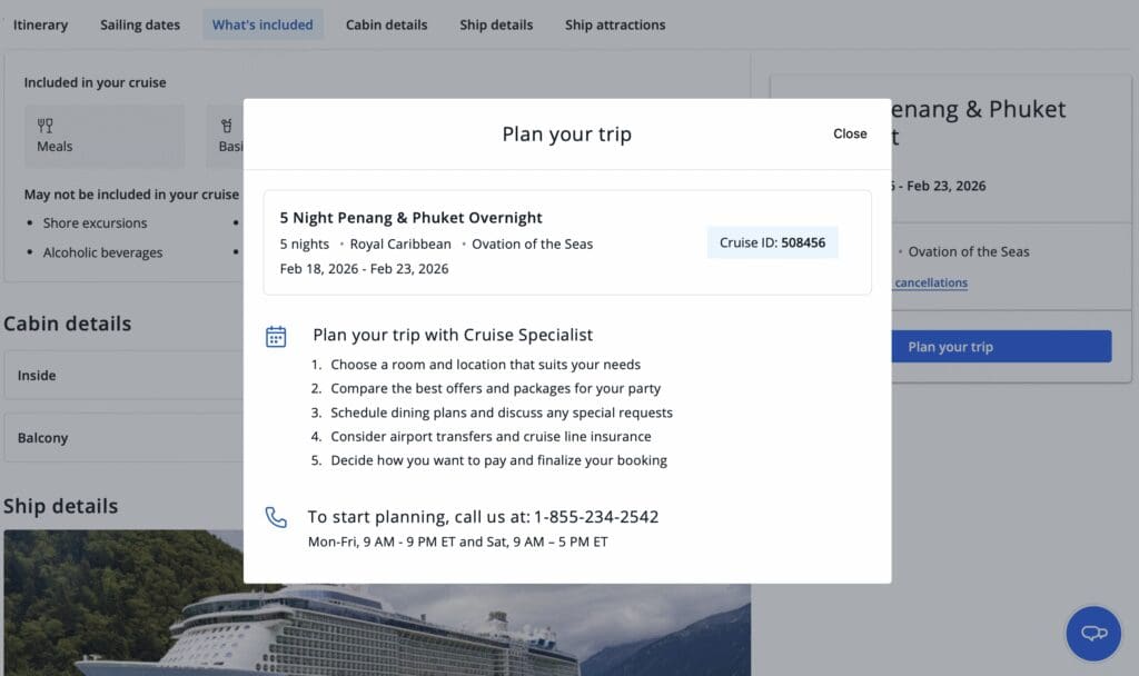 chase travel, cruise